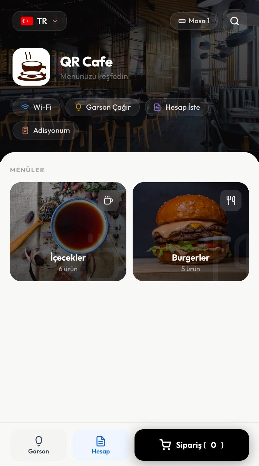 Misafir masadaki QR kodu okutur; menü saniyede telefonunda açılır.